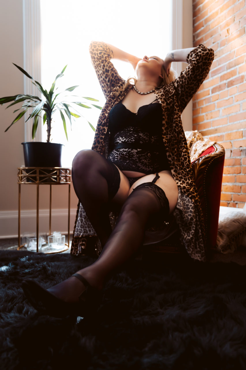 Striptease Garters Blonde Confident Leopard Dress Seattle